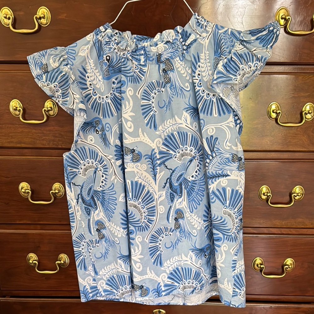 Sail  to Sable top, blue and white L